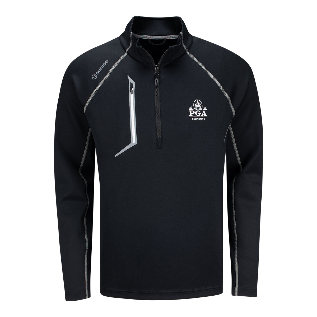 SUNICE 2026 PGA CHAMPIONSHIP ELEMENT SHIELD PERFORMANCE QUARTER ZIP PULLOVER IN BLACK - PAG