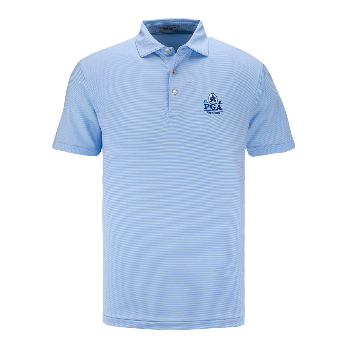 PETER MILLAR 2026 PGA CHAMPIONSHIP JUBILEE STRIPE POLO IN COTTAGE BLUE - PAG