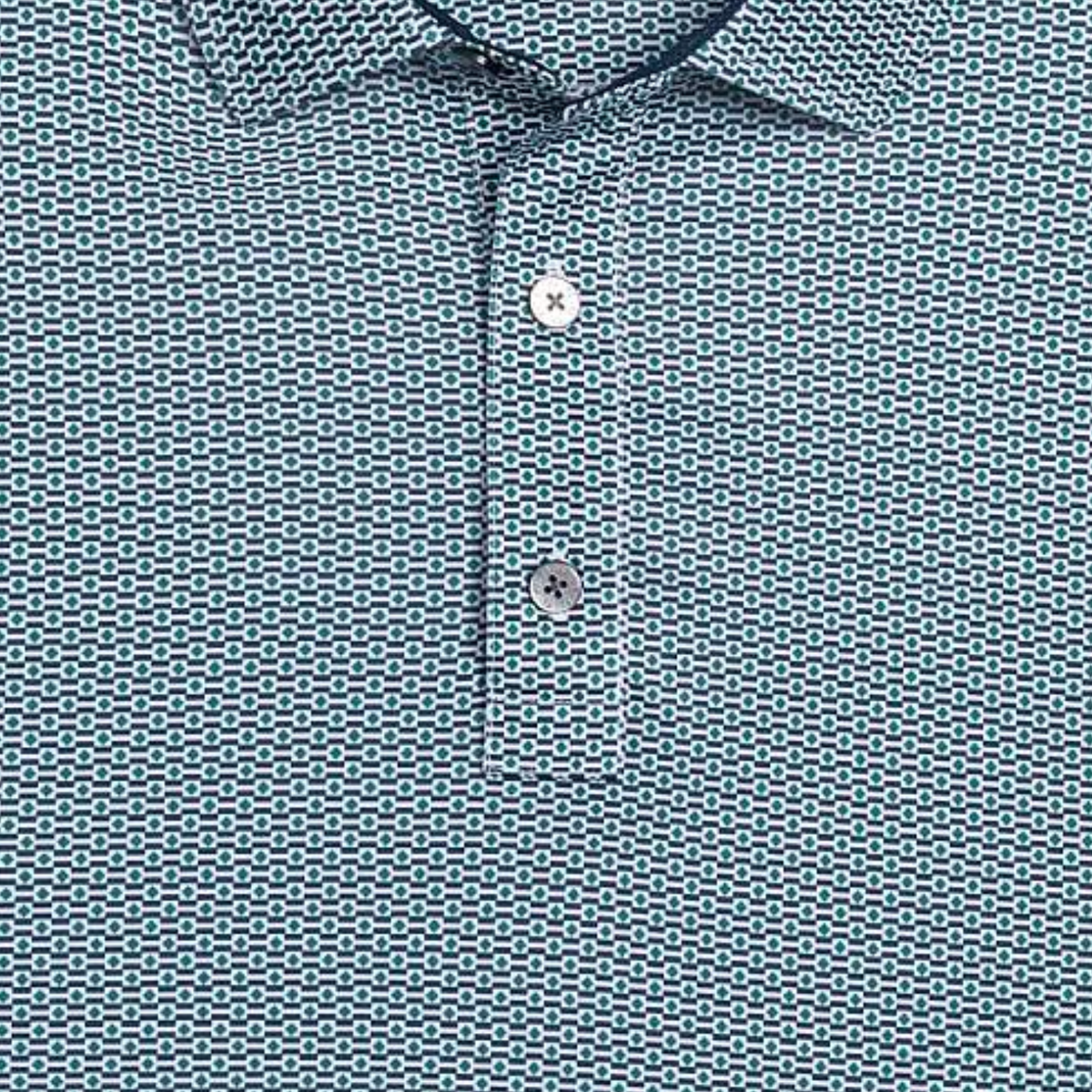 FOOTJOY 2026 PGA CHAMPIONSHIP ABERDEEN NAUTICAL FLAG POLO IN FIELD GREEN, NAVY, AND WHITE - PAG