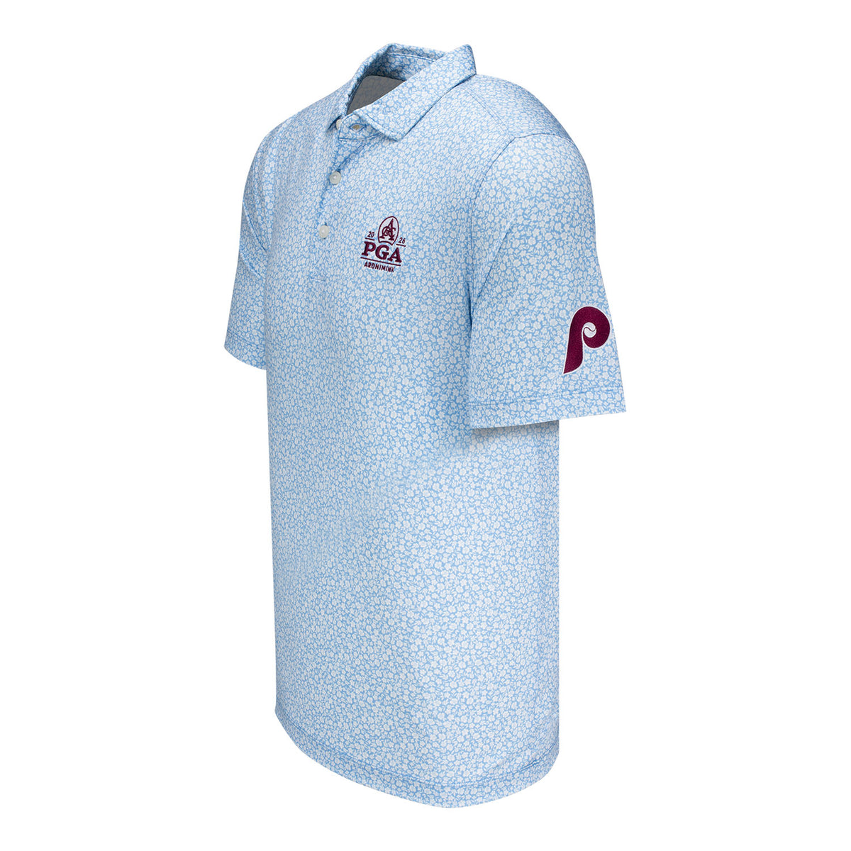 CUTTER & BUCK 2026 PGA CHAMPIONSHIP X PHILADELPHIA PHILLIES CO-BRAND POLO IN ATLAS BLUE - PAG