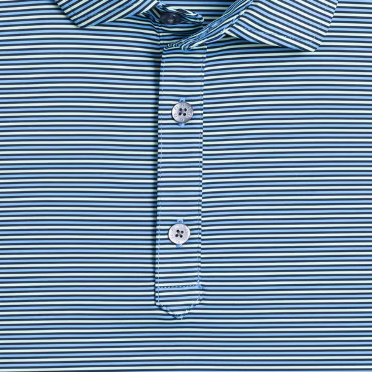 FOOTJOY 2026 PGA CHAMPIONSHIP SMOOTH STRIPE POLO IN NAVY, TONAL NAVY, AND LIGHT BLUE - PAG