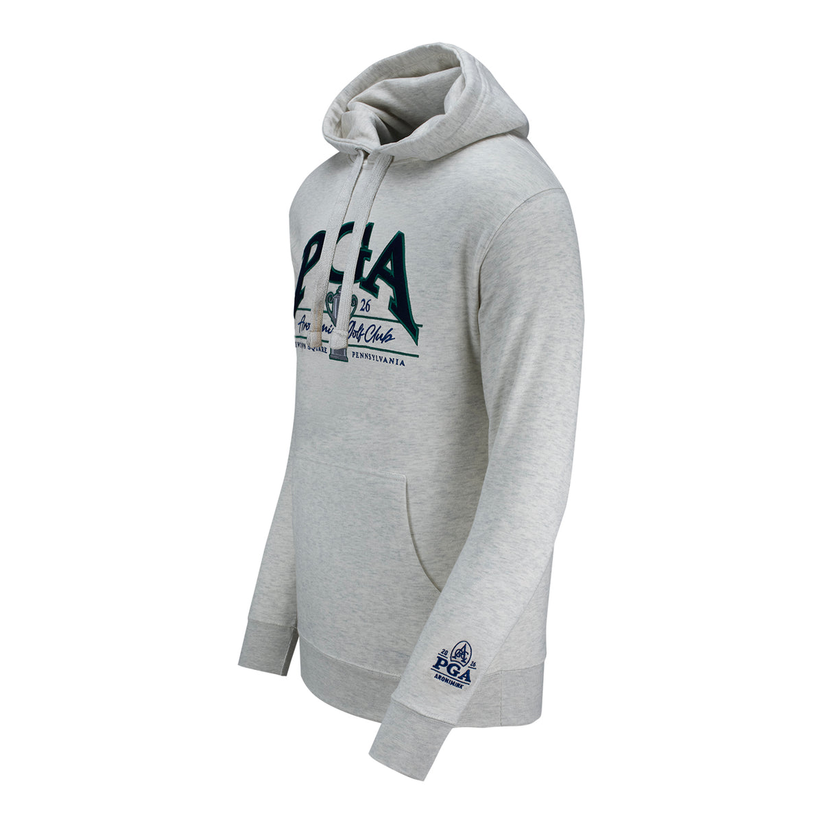 AHEAD 2026 PGA CHAMPIONSHIP APPLIQUE HOODIE IN OATMEAL HEATHER - PAG