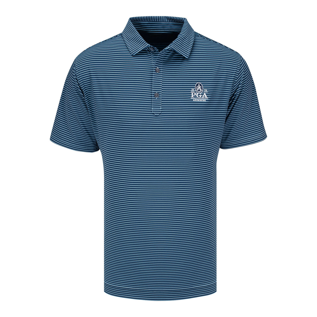 FOOTJOY 2026 PGA CHAMPIONSHIP SMOOTH STRIPE POLO IN NAVY, TONAL NAVY, AND LIGHT BLUE - PAG
