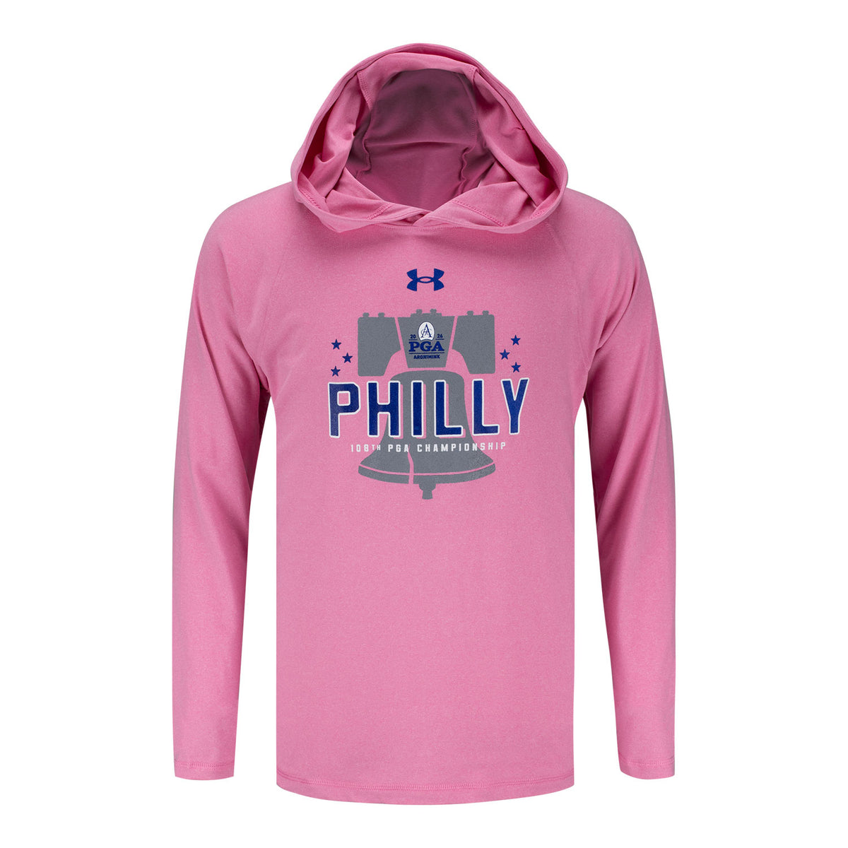 UNDER ARMOUR 2026 PGA CHAMPIONSHIP YOUTH TECH STRETCH LONG SLEEVE HOODIE IN PINK - PAG
