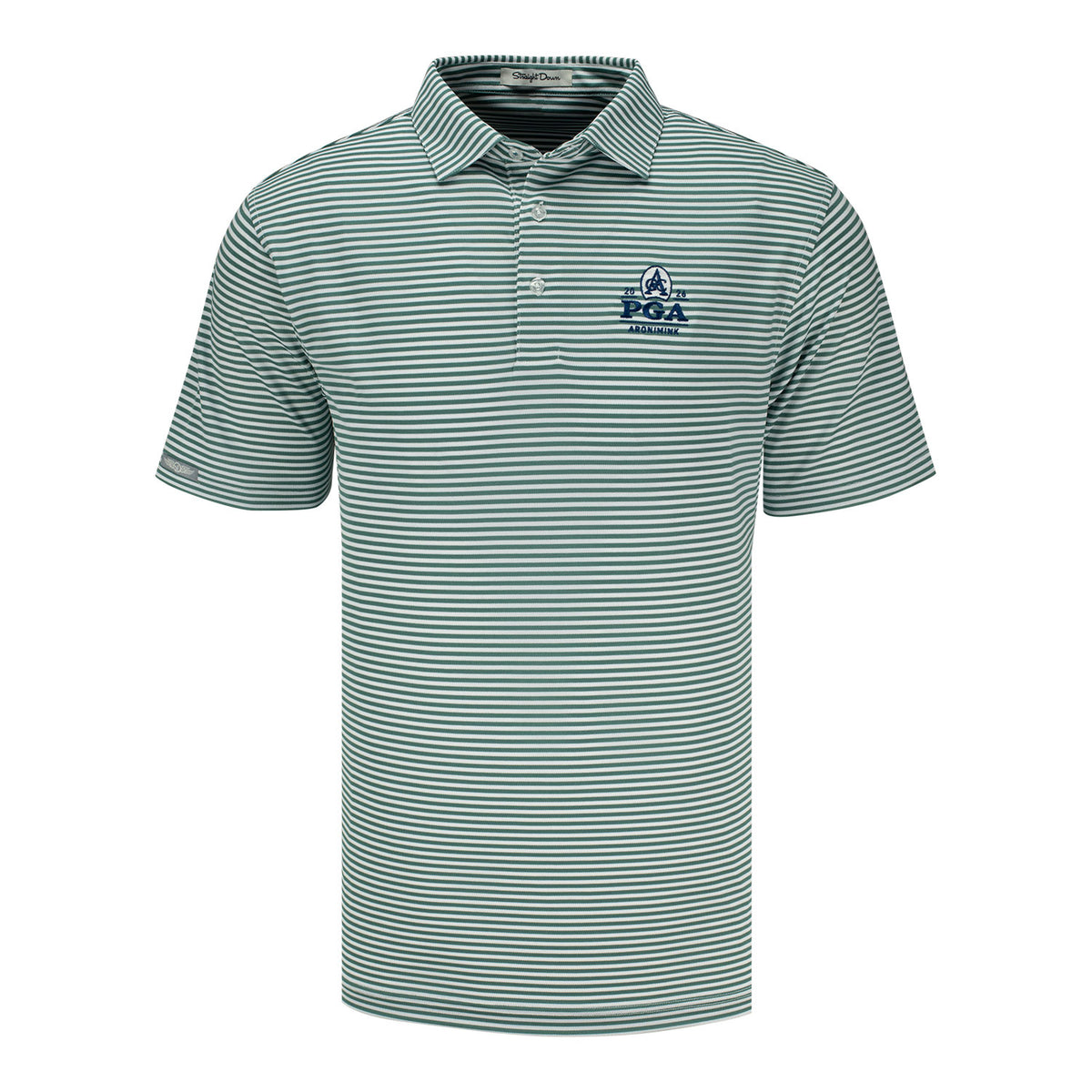 STRAIGHT DOWN 2026 PGA CHAMPIONSHIP DEL MAR STRIPE POLO IN SAGE - PAG