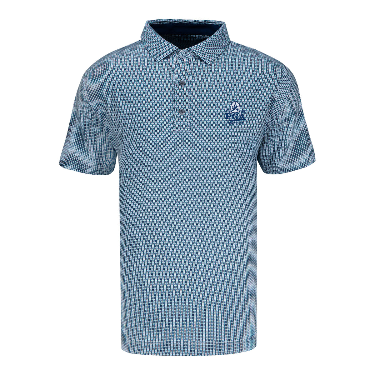 FOOTJOY 2026 PGA CHAMPIONSHIP ABERDEEN NAUTICAL FLAG POLO IN FIELD GREEN, NAVY, AND WHITE - PAG
