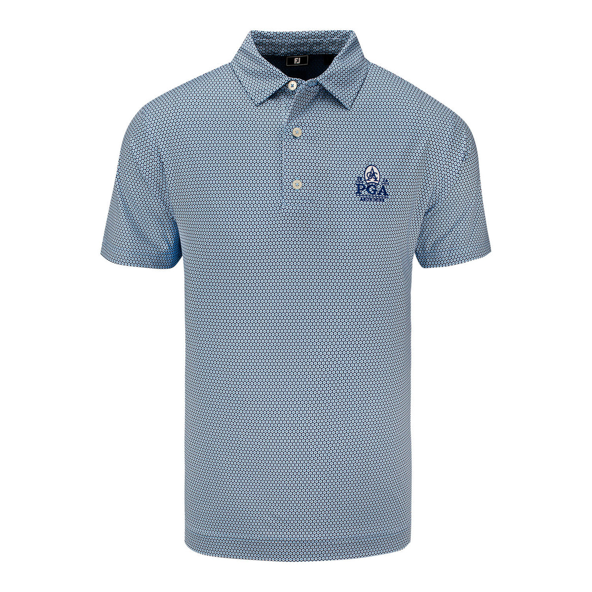FOOTJOY 2026 PGA CHAMPIONSHIP STELLAR PRINT POLO IN NAVY, LIGHT BLUE, AND WHITE - PAG