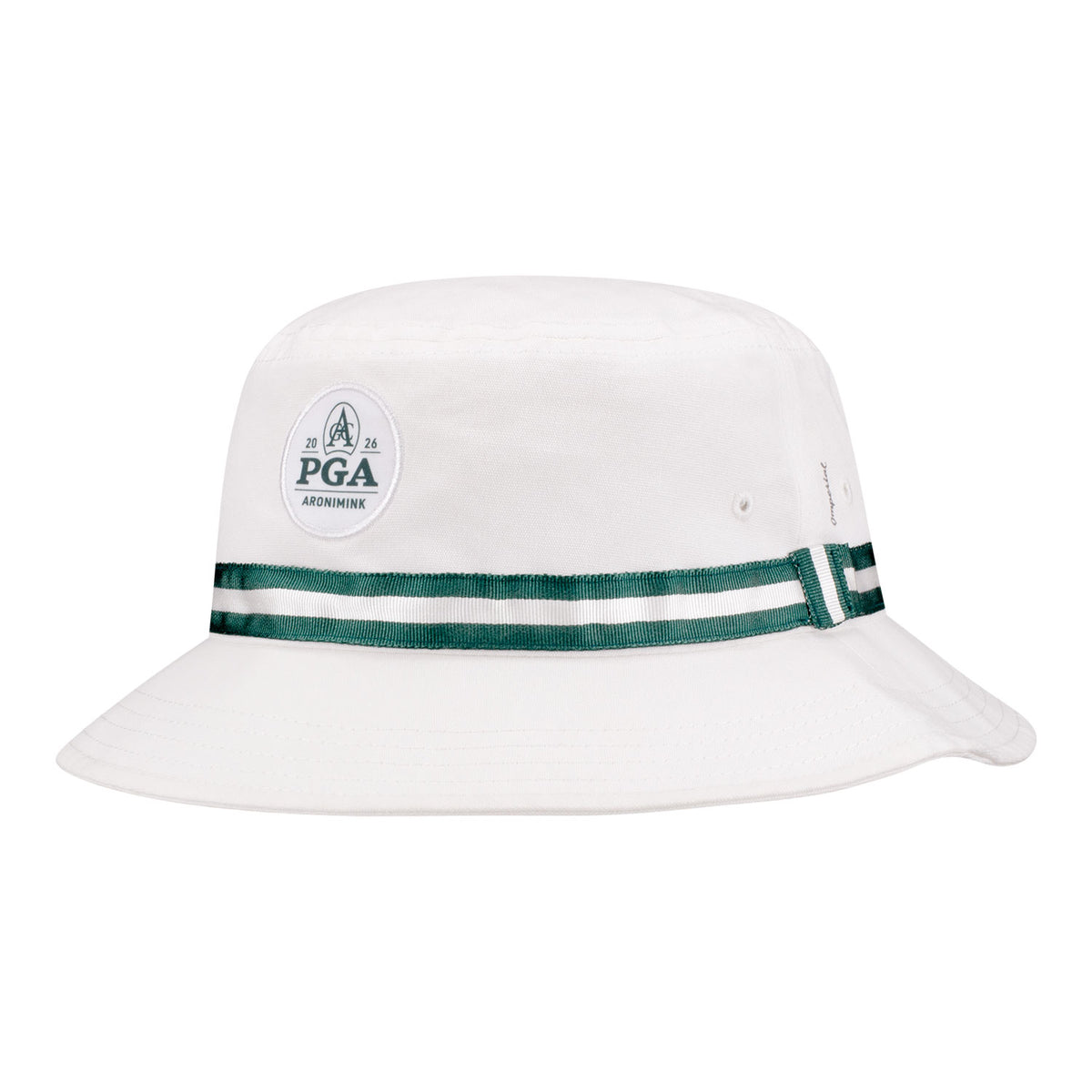 IMPERIAL 2026 PGA CHAMPIONSHIP OXFORD BUCKET HAT IN WHITE AND DARK GREEN - PAG