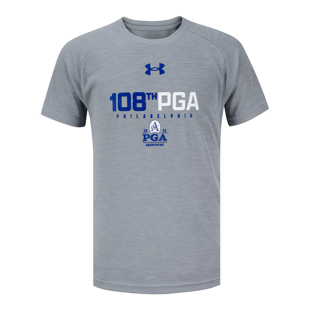 UNDER ARMOUR 2026 PGA CHAMPIONSHIP YOUTH TECH T-SHIRT IN LIGHT GREY - PAG