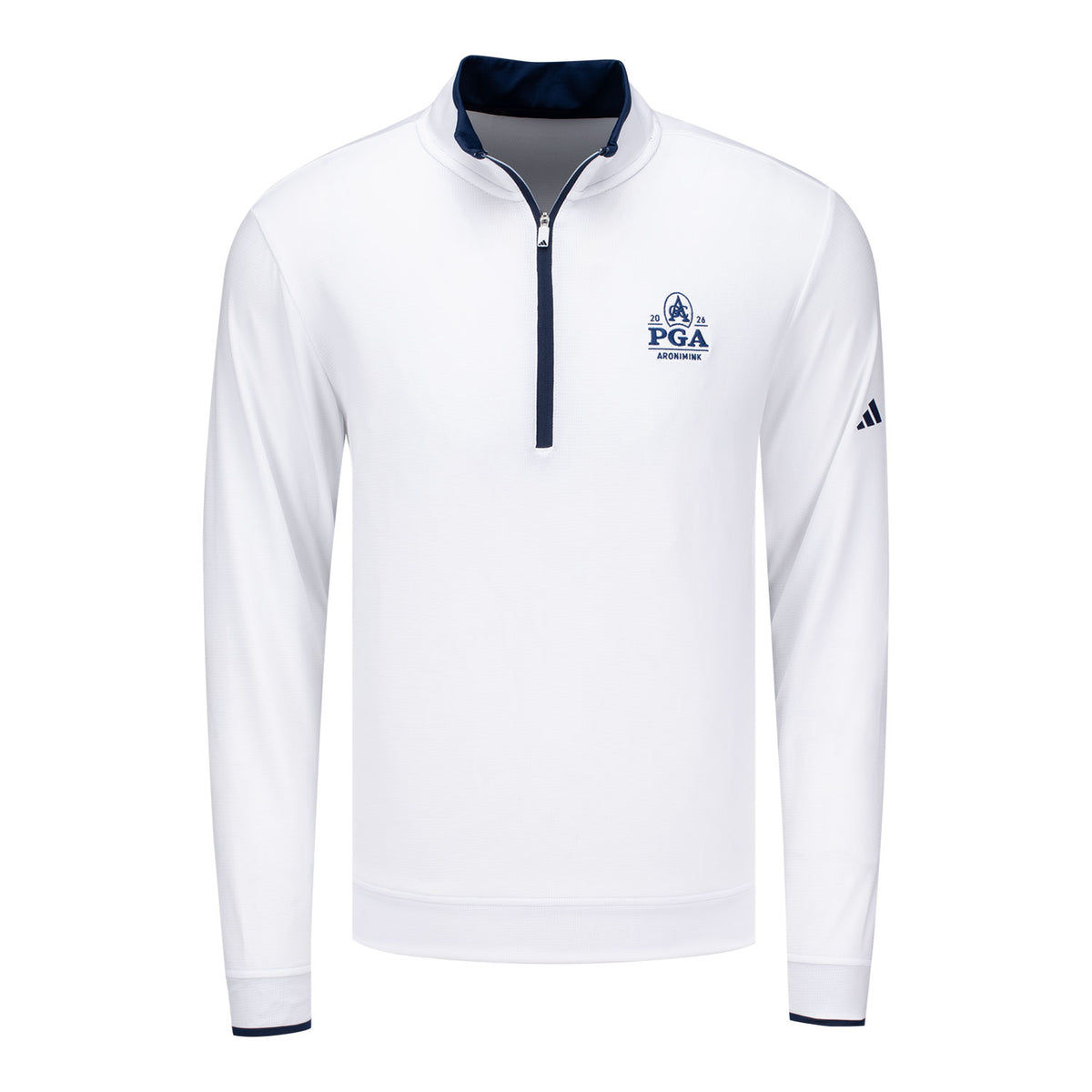 ADIDAS 2026 PGA CHAMPIONSHIP CORE QUARTER ZIP IN WHITE - PAG