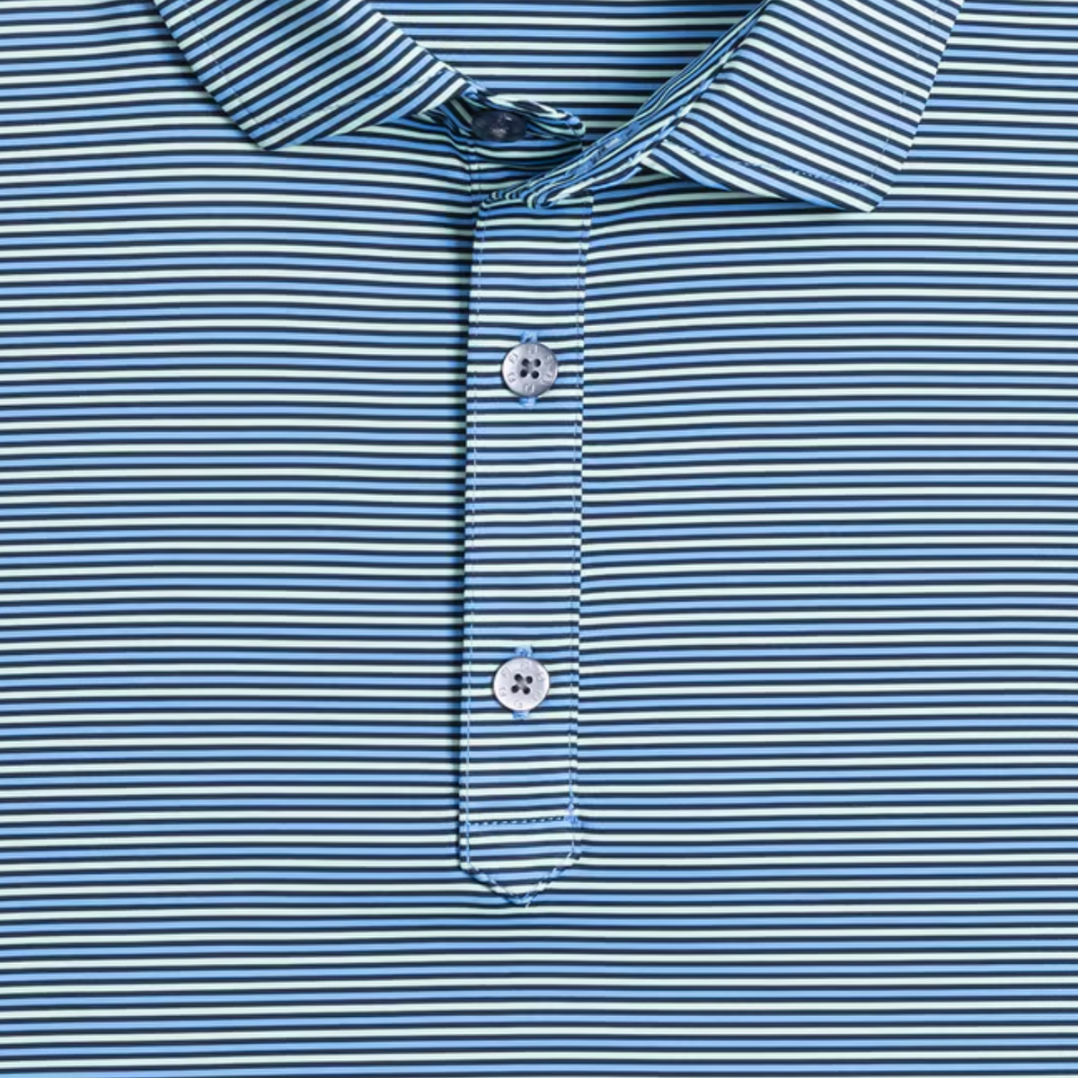 FOOTJOY 2026 PGA CHAMPIONSHIP SMOOTH STRIPE POLO IN NAVY, MINT, AND BLUE - PAG