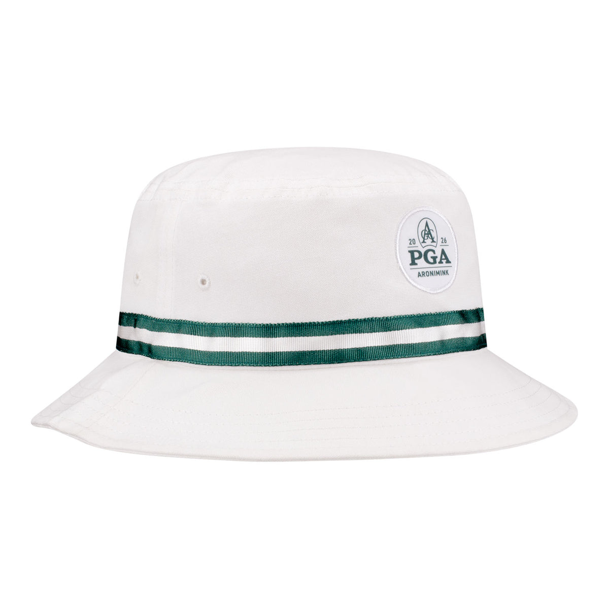 IMPERIAL 2026 PGA CHAMPIONSHIP OXFORD BUCKET HAT IN WHITE AND DARK GREEN - PAG