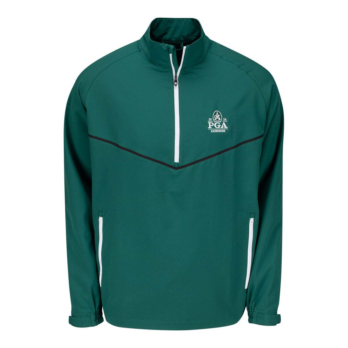 FOOTJOY 2026 PGA CHAMPIONSHIP ZEPHYR LONG SLEEVE WIND SHIRT IN FOREST GREEN - PAG