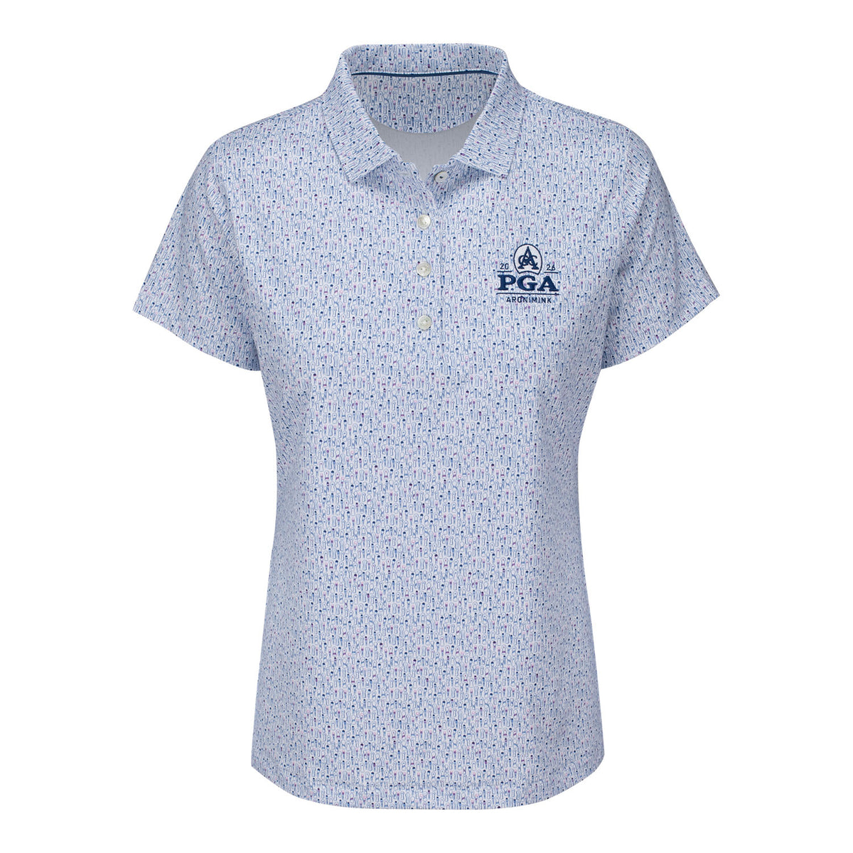 PETER MILLAR 2026 PGA CHAMPIONSHIP WOMEN’S FAIRWAY FRILLS JERSEY POLO IN WHITE - PAG